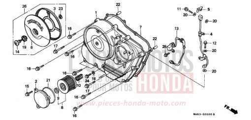 RIGHT CRANKCASE COVER SLR650W de 1998